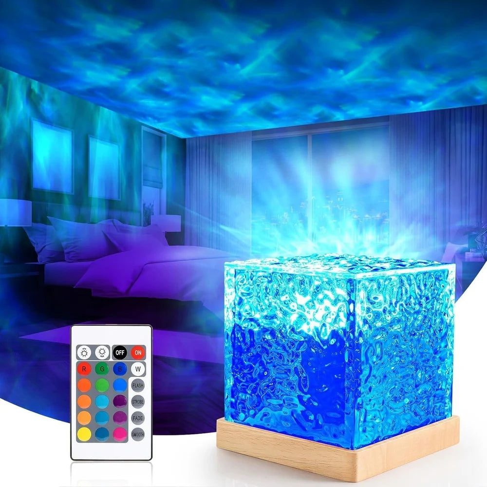 Crystal Ocean Wave Projector Night Lamp Water Ripple Light