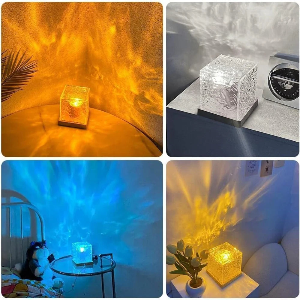Crystal Ocean Wave Projector Night Lamp Water Ripple Light